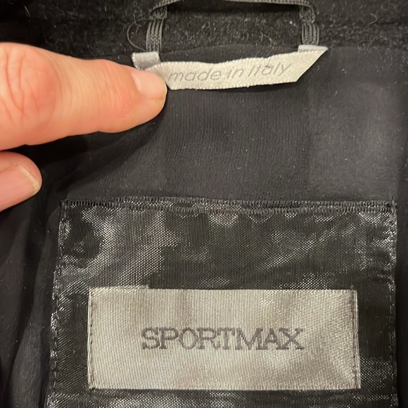 EUC Sportmax MaxMara black double breasted merino wool cashmere blend coat - Picture 9 of 12